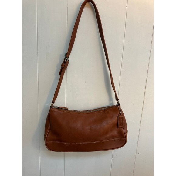 Vintage Coach Hampton Demi Pouch Shoulder Bag Purse Brown Leather 7785 Y2K - Picture 4 of 12